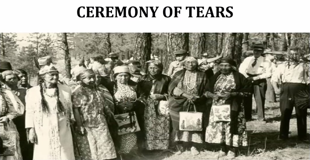 Indigenous participants in the first 'Ceremony of Tears,' Kettle Falls, WA, 1940